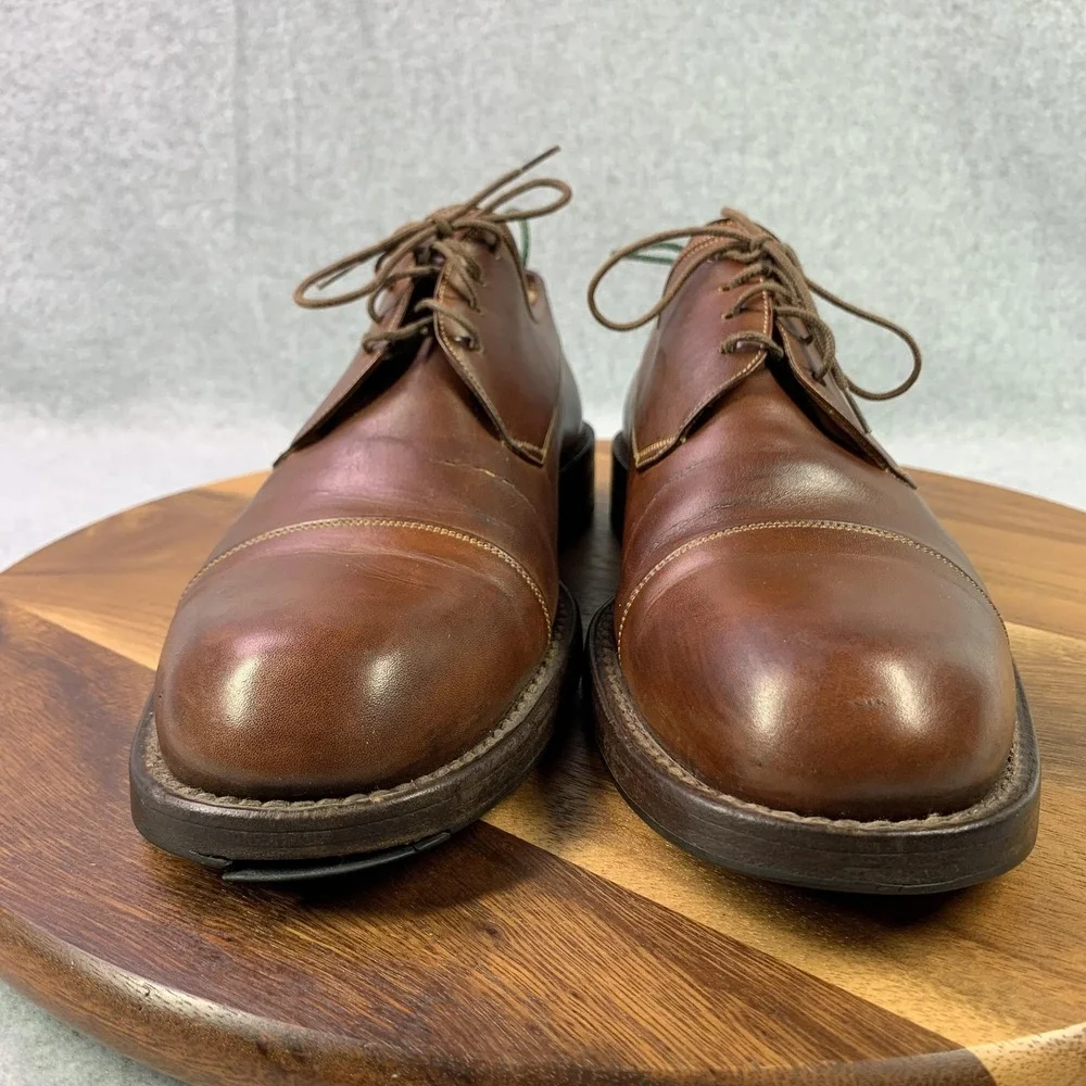 To‎ Boot New York Adam Derrick Derby Shoes Mens 11 Leather Cap Toe Made in Italy